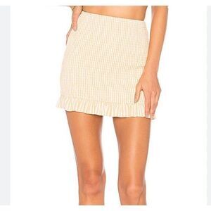 Privacy Please Womens Stretchy Mini Woodbridge Skirt Smocked Stripe Orange